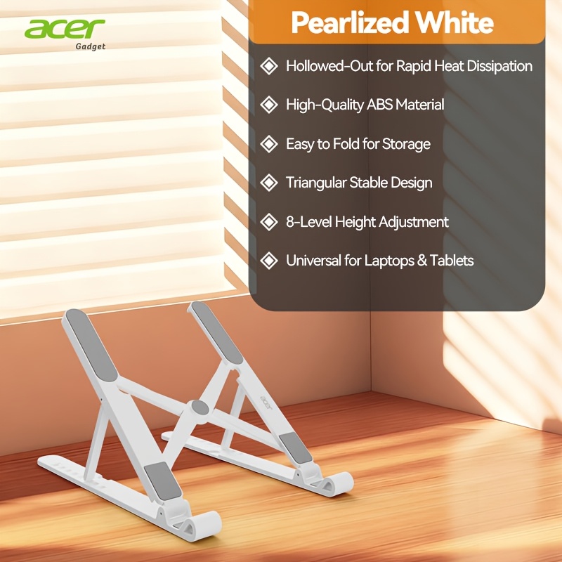 TEMU Acer Ams026 Laptop Desktop Stand, 8-level Height Adjustable, Foldable, Portable, Ergonomic, Space-saving And Durable Stand, Stable And Durable