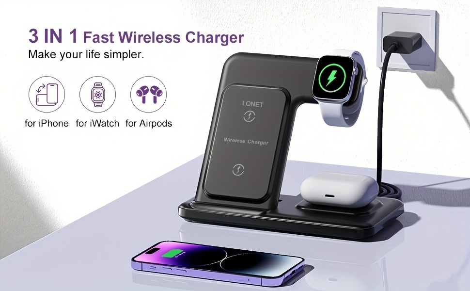 3in 1 wireless charging station foldable wireless charger stand for iphone 16 11 pro 8 plus x xr xs x se for samsung 24 ultra note for iwatch ultra se for 3 2 2 Product details 0