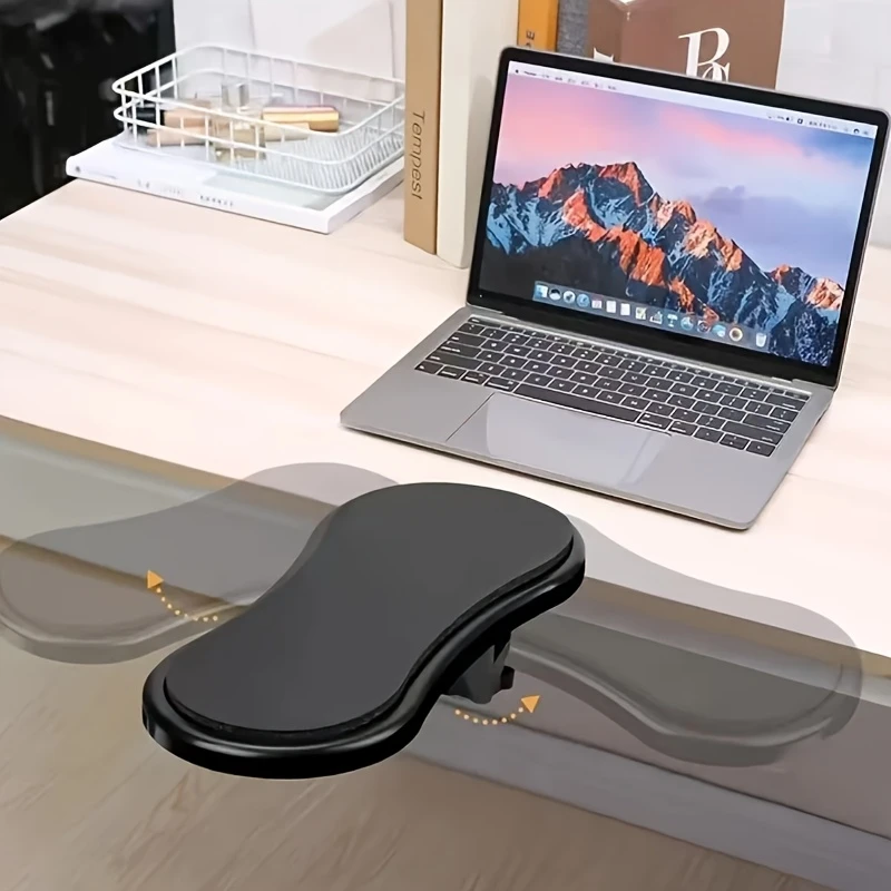 adjustable ergonomic computer armrest 180 rotating keyboard and mouse support with wrist guard comfortable typing and gaming setup blac details 1