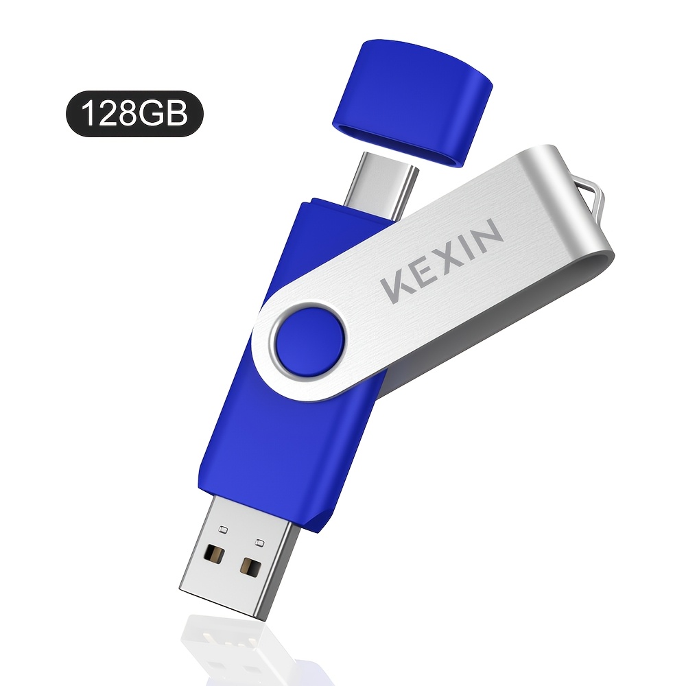 TEMU Kexin Usb Flash Drive | 2-in-1 Usb 2.0 & Type-c Otg | Options | High-capacity 16gb To 128gb Storage | With Keychain Loop | Ideal For Pc,
