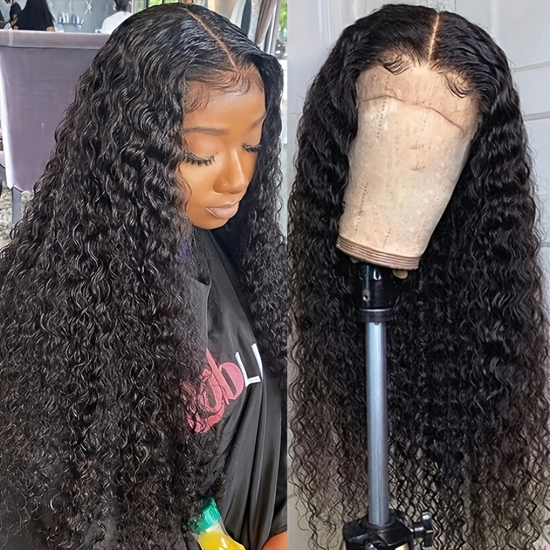 TEMU Elegant 28" Long Loose Lace Front Wig - Pre-, Heat Resistant Synthetic Hair, 180% Density,
