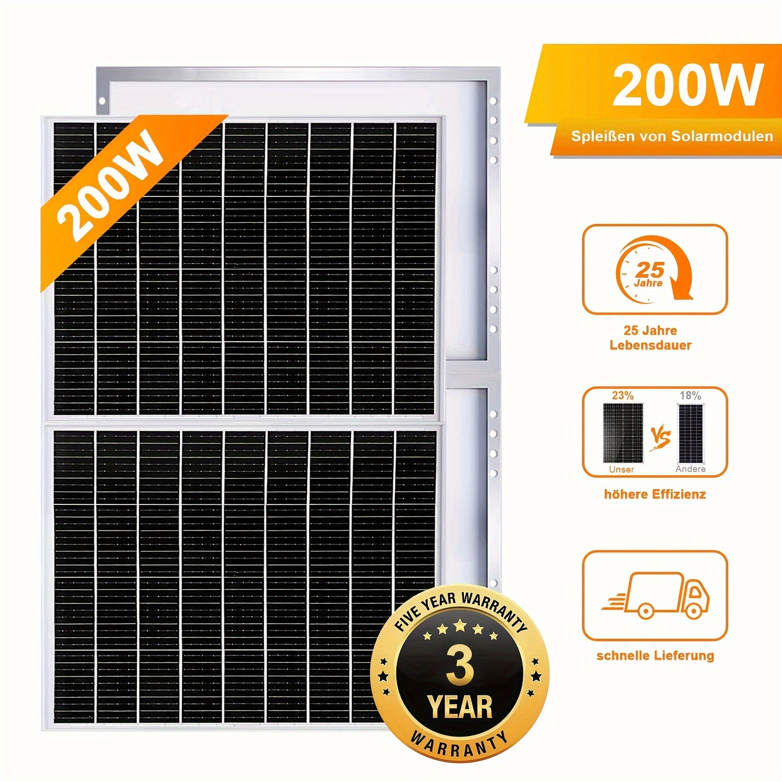 

1pc Combined Splicing Solar Photovoltaic Panel (with Holes) Solar Panel, Used For Rv Boat Trailer Off-grid , For Rv, Boat, Camper, Trailer, Battery Charging