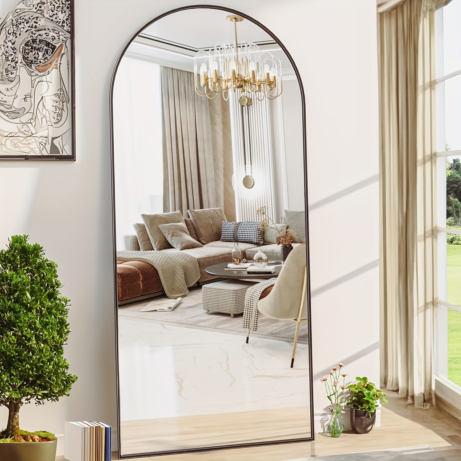 

Full Length Mirror, Floor Mirror Freestanding, Floor Standing Mirror Full Body Mirror With Stand For Bedroom, Hanging Mounted Mirror For Living Room Cloakroom