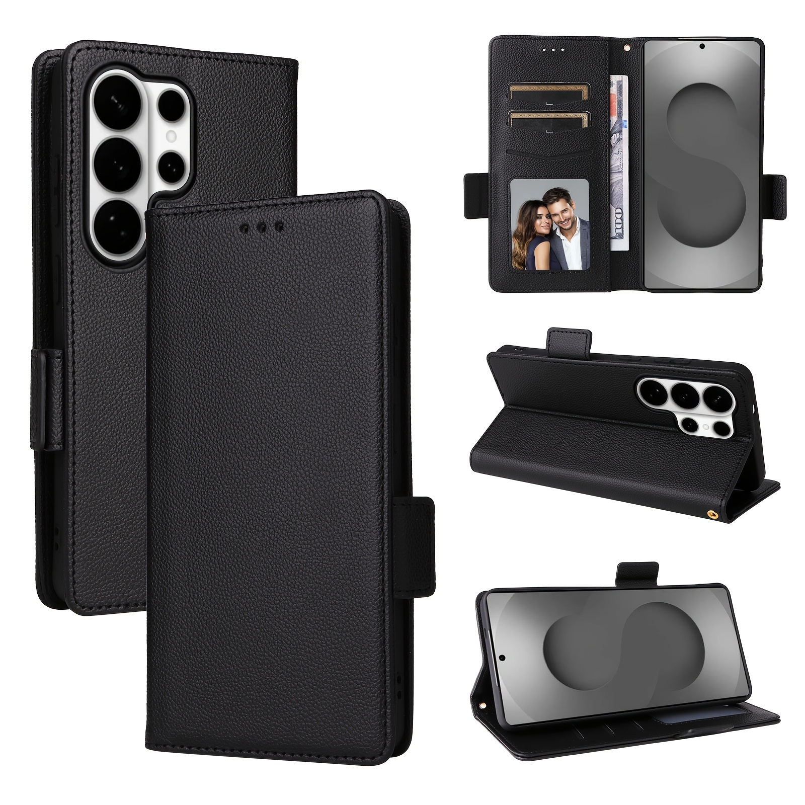 TEMU Phone Case - For Galaxy S26 Ultra Wallet Case, Folio Cover With Card Holder, Kickstand Shockproof Durable Protective Phone Case