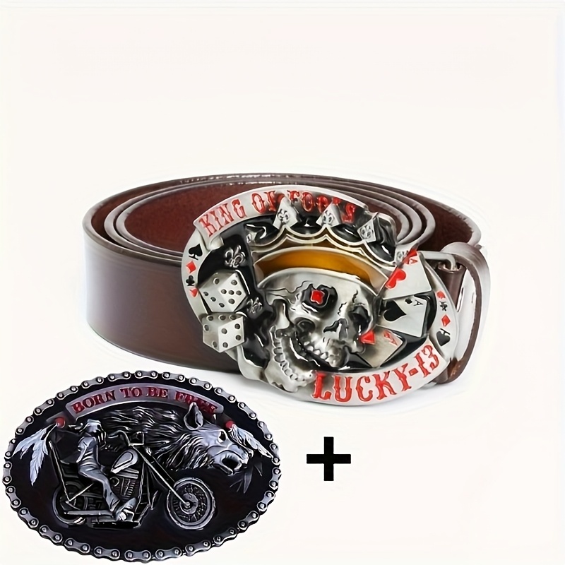 Vintage Gothic Punk Style Leather Belts Set for Men
