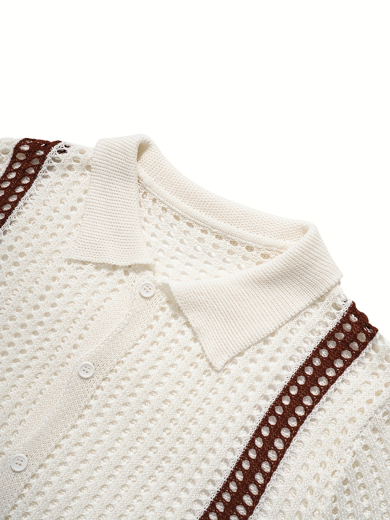 men's casual knit short sleeve shirt brown white check men's casual knit short sleeve shirt brown white check