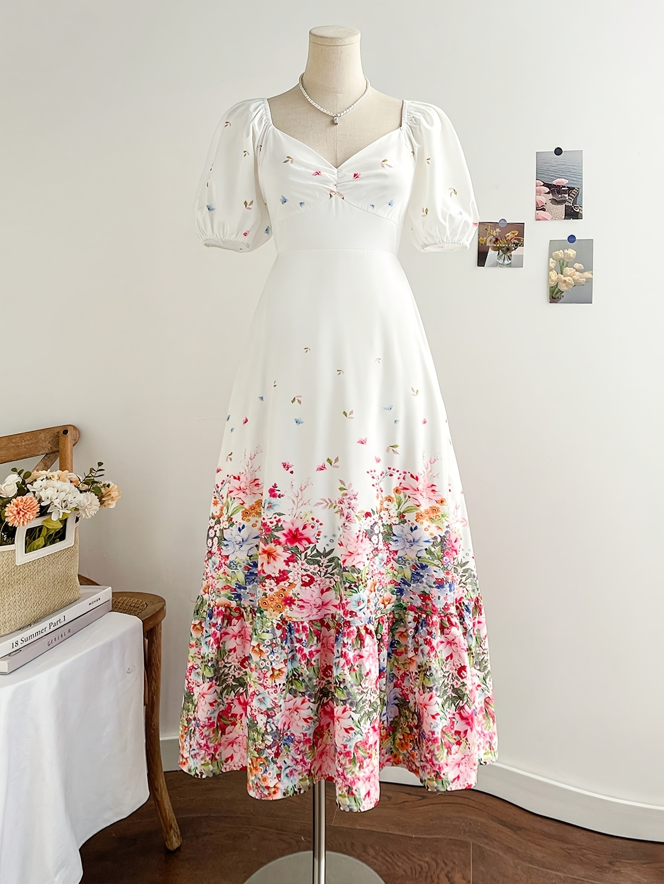 floral dress white sold on Temu Australia