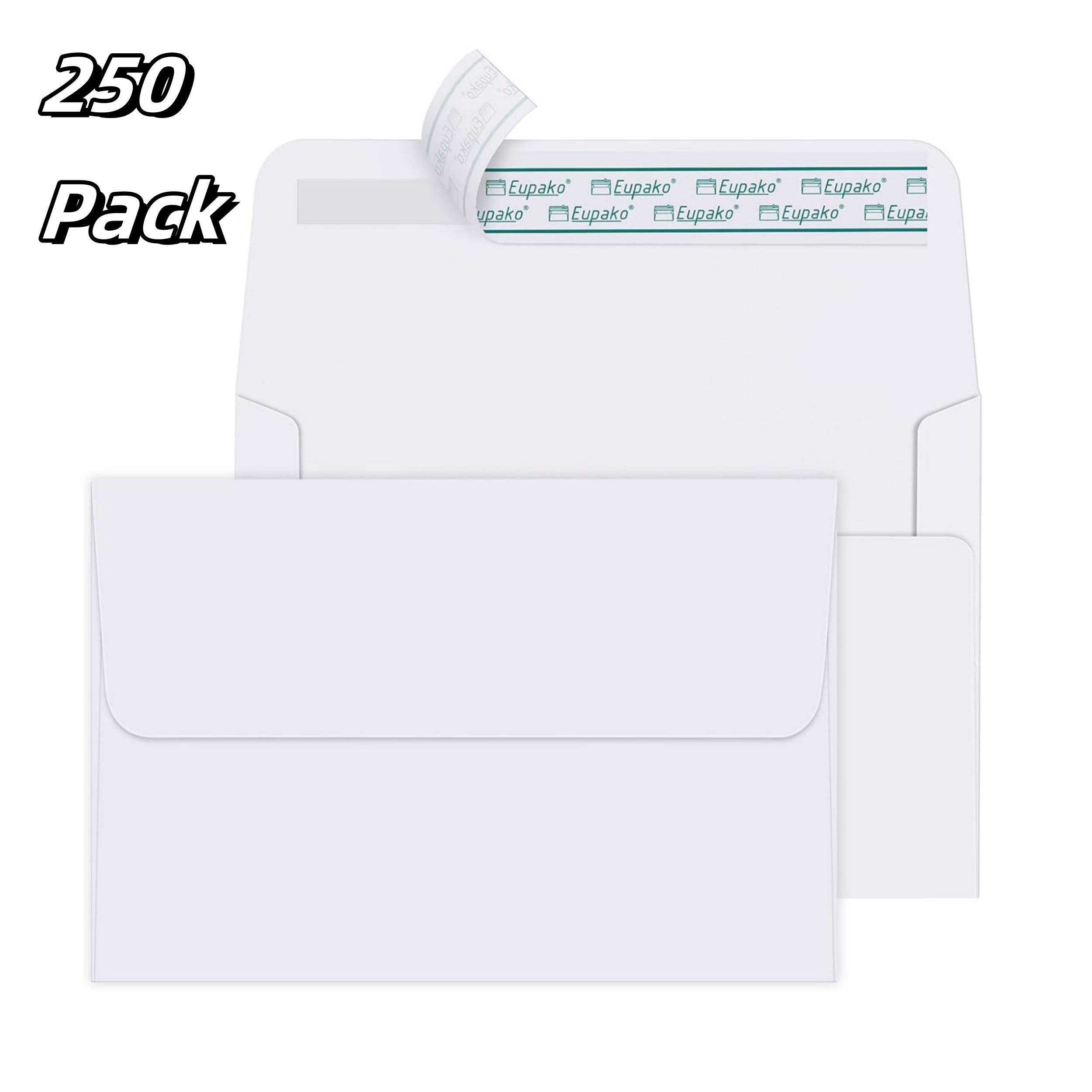 

Eupako A2 A4 A6 White Envelopes, 250 Pack Self Seal Envelopes With Cards, Photos, Invitations, Weddings, Baby Shower, Birthday, , Rsvp