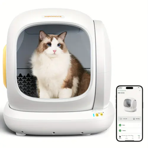 self cleaning automatic cat litter box with app control waste bags 75l large capacity 38db anti safety low profile entry for senior casual walkers wi fi enabled fits clumping litter self cleaning litter box pet accessory safety sensor technology