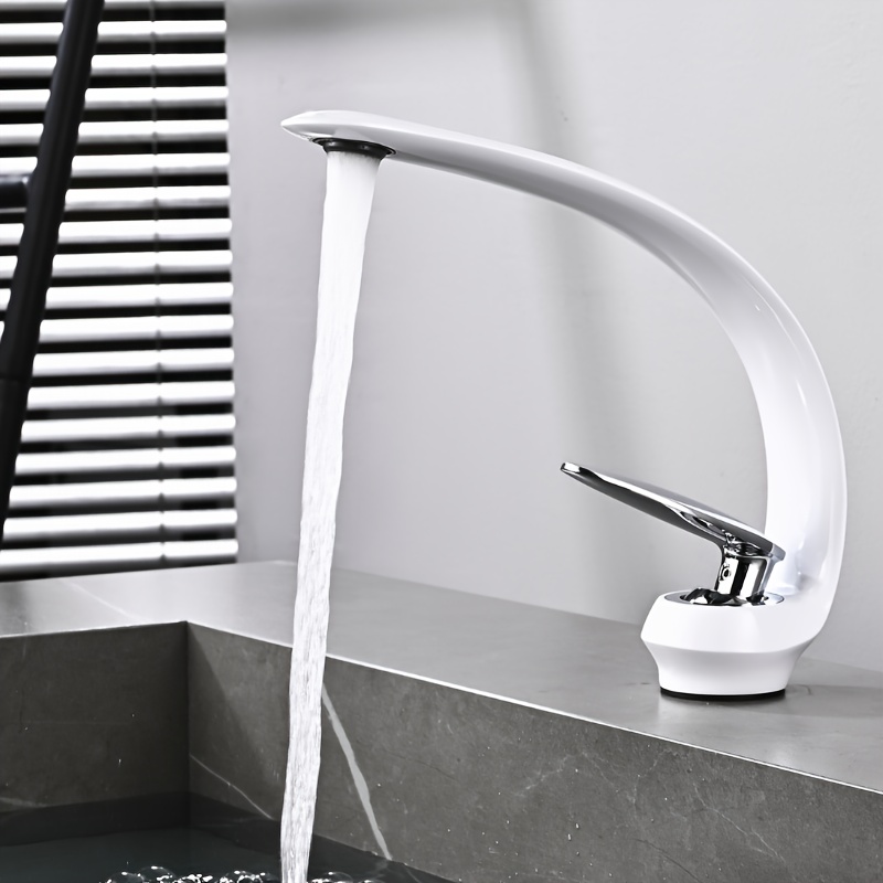 1 szt. Biały kran Kreatywny uchwyt galwaniczny Kuchnia Umywalka do łazienki Kran ciepłej i zimnej wody do basenu i do użytku zawodowego Instrukcja pływania i korzystanie z hotelu