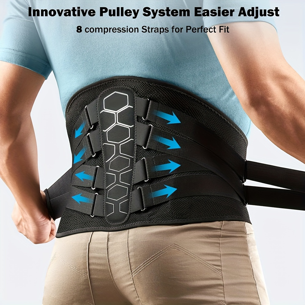 ergonomic lumbar support back brace men women breathable pa Temu
