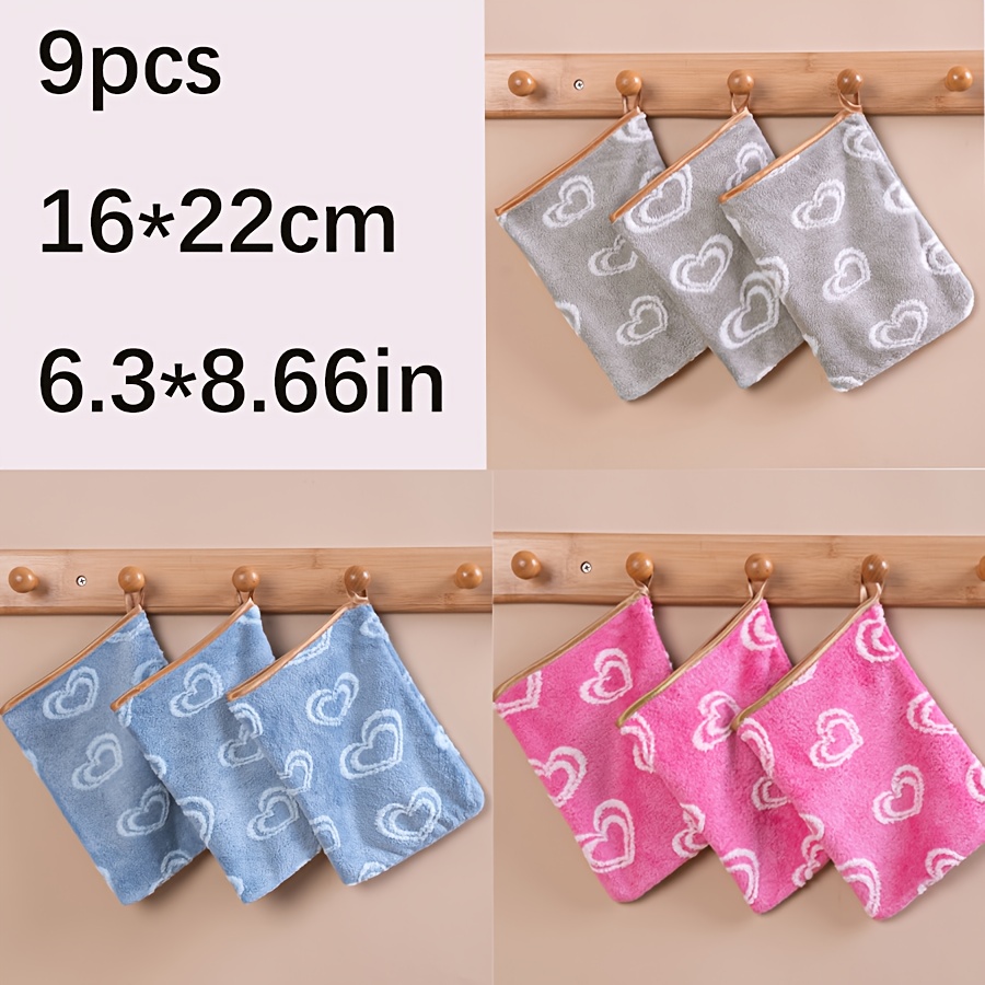 E-shop 9 Stk. QIBHI Mikrofaser Gesichtsreinigungshandschuhe - Wiederverwendbare Make-up-Entferner & Handtücher, Weiches Saugfähiges Korallenfleece,