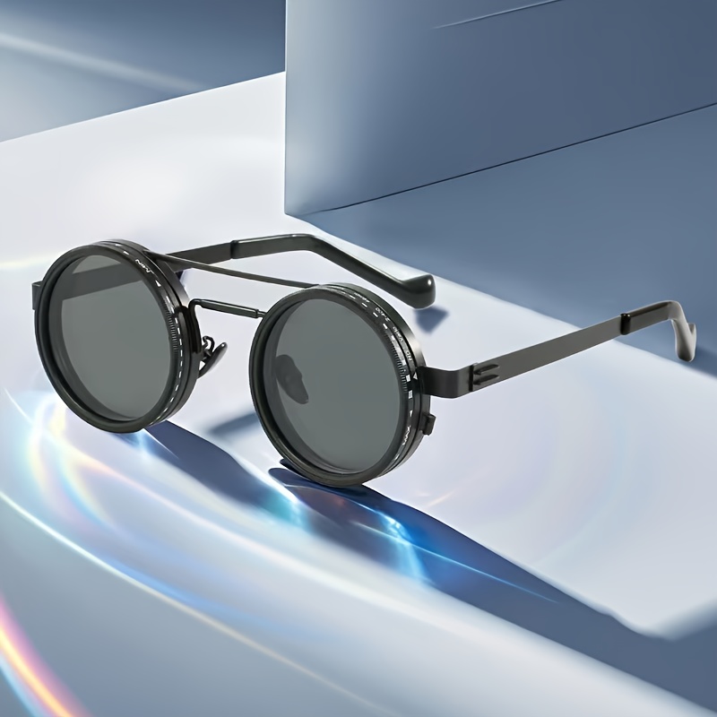 handmade nd9 adjustable glasses with a vintage round frame featuring   of adjustment   for steampunk enthusiasts perfect as a gift for fathers brothers or friends Product details 0