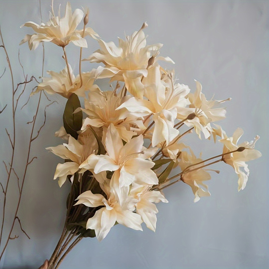 6pcs3-head Artificial Flowers Wedding Decoration Set