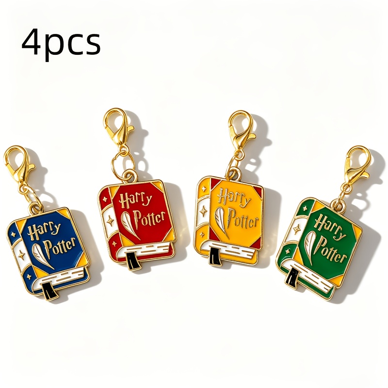 Image of 4pcs Harry Potter Retro Lobster Clasp Keychain Keyring, Unisex Lobster Clasp Car Key Hook, Bag Pendant Additions, Additions, Creative Keychain