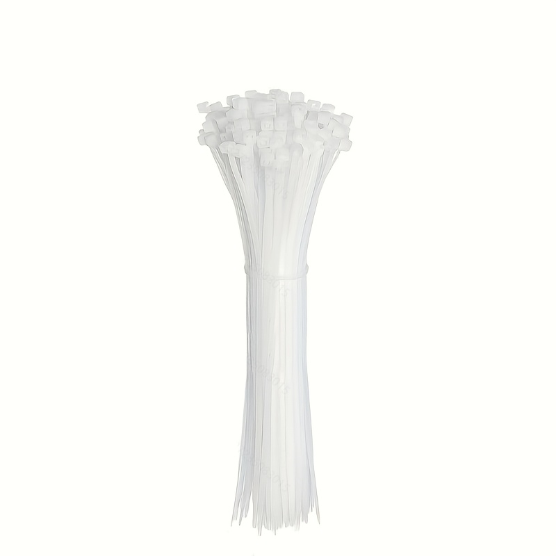 White 100-pack Self-locking Nylon Cable Ties, 10cm/15cm/20cm/25cm/30cm Zip Ties, Plastic Cable Ties, New Material Bundling Straps, Nylon Cable Ties, Household And Office Plastic Zip Ties