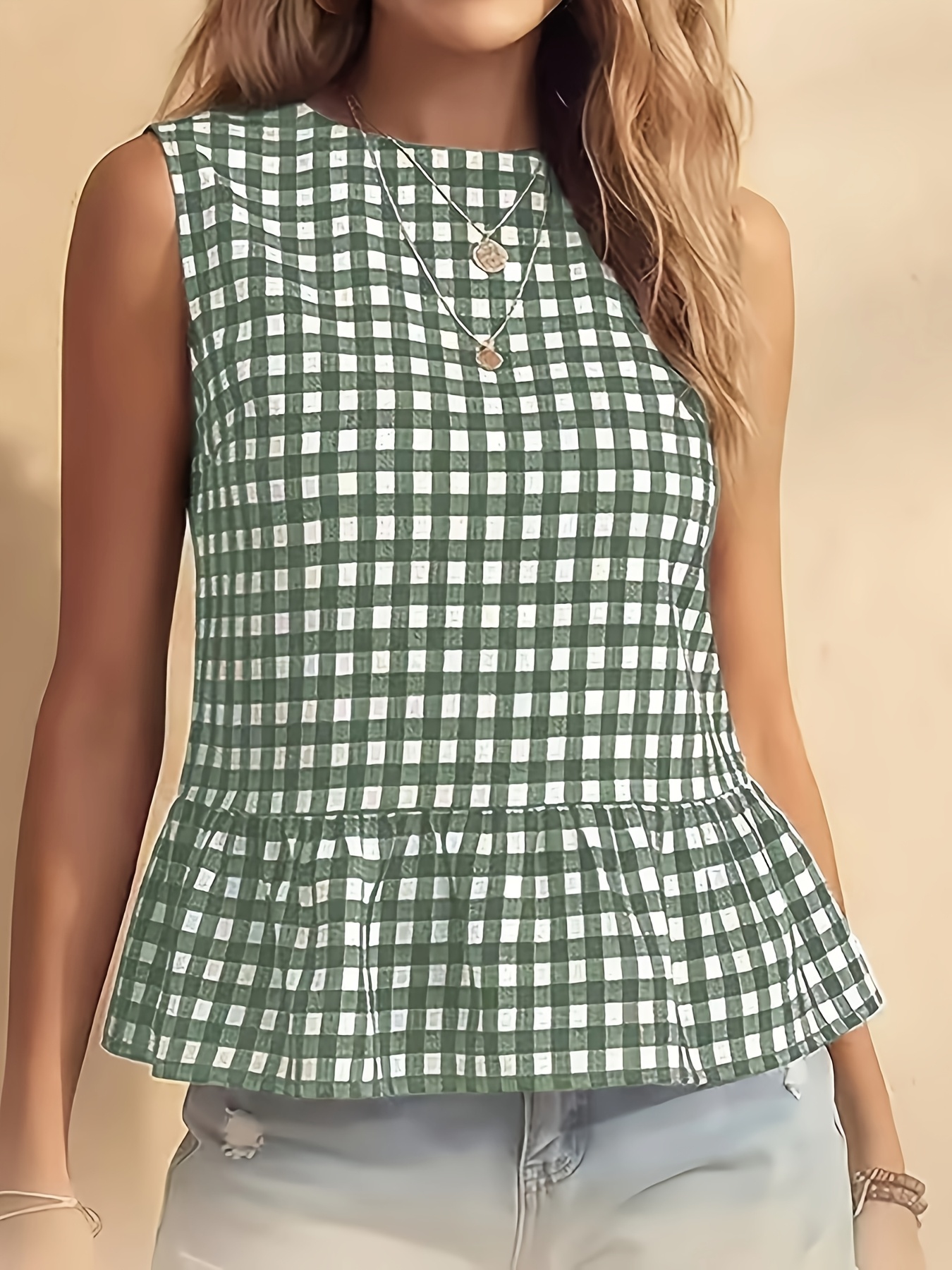 checkered top sold on Temu United States