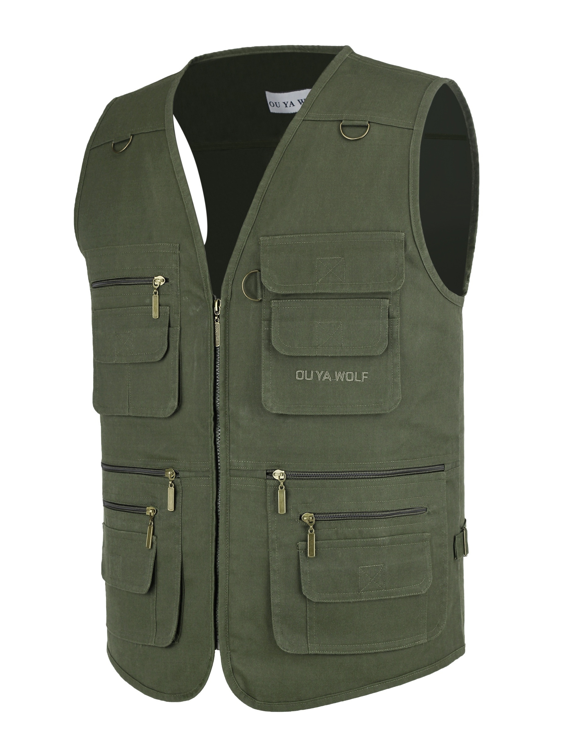 men' color sleeveless zipper vest multi pockets - Temu