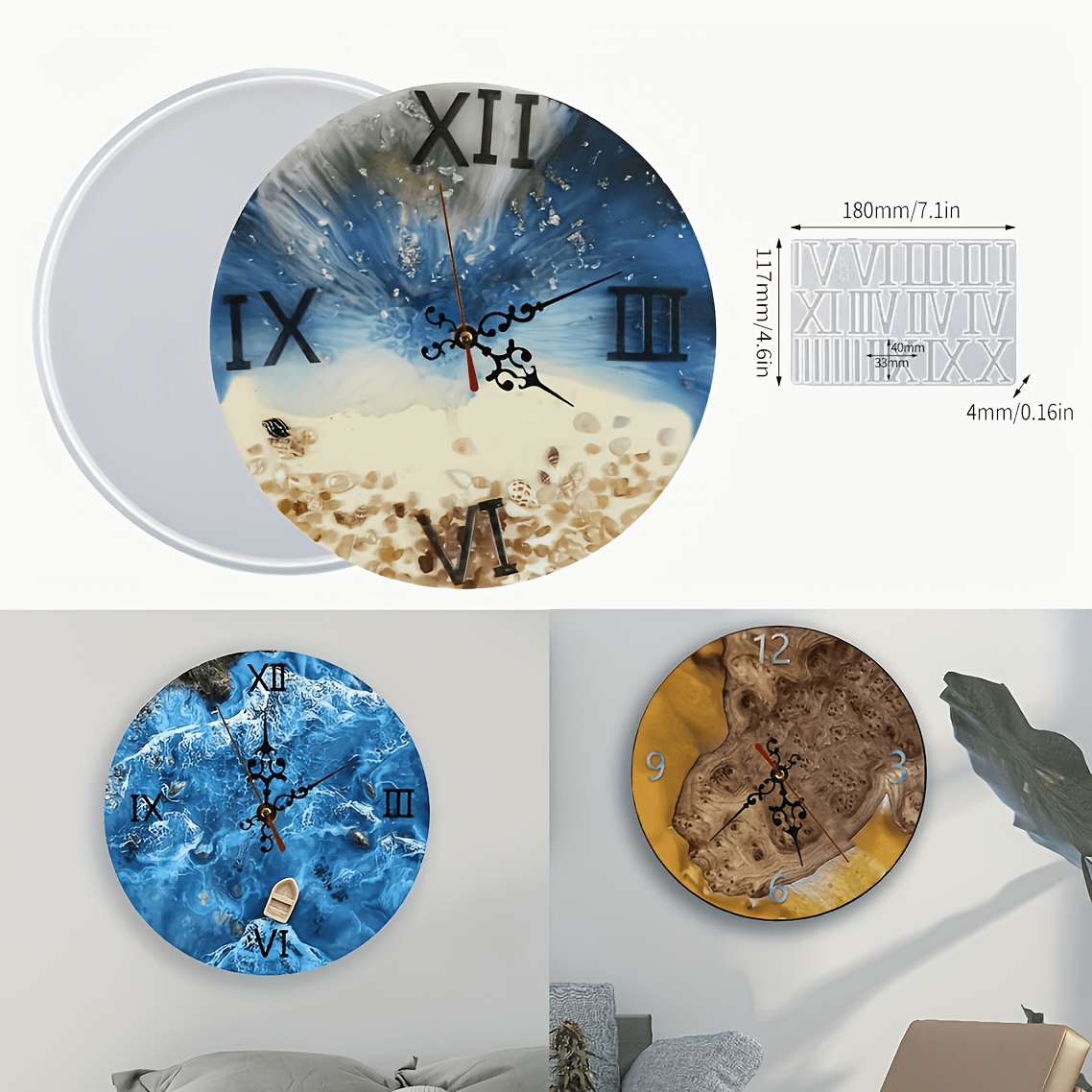 resin clock mold sold on Temu United States