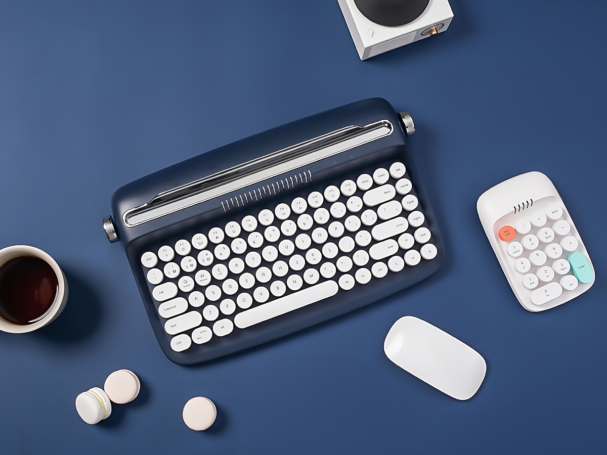 1pc retro wireless bt aesthetic keyboard ergonomic round multi device hotkeys media keys with adjustable stand non rechargeable aaa battery for 36 operating voltage details 13