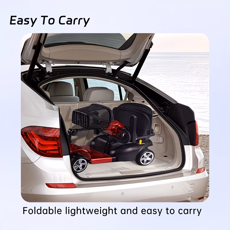 mobility aids for the four wheel foldable mobility scooters for adults 250w 12v 12ah long range with led headlights and a detachable storage basket with a tool kit charger and manual holiday surprise gift Product details 7