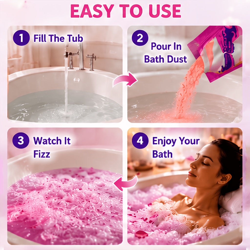 Colorful Bubble Bath Powder with Random Colors and Scents