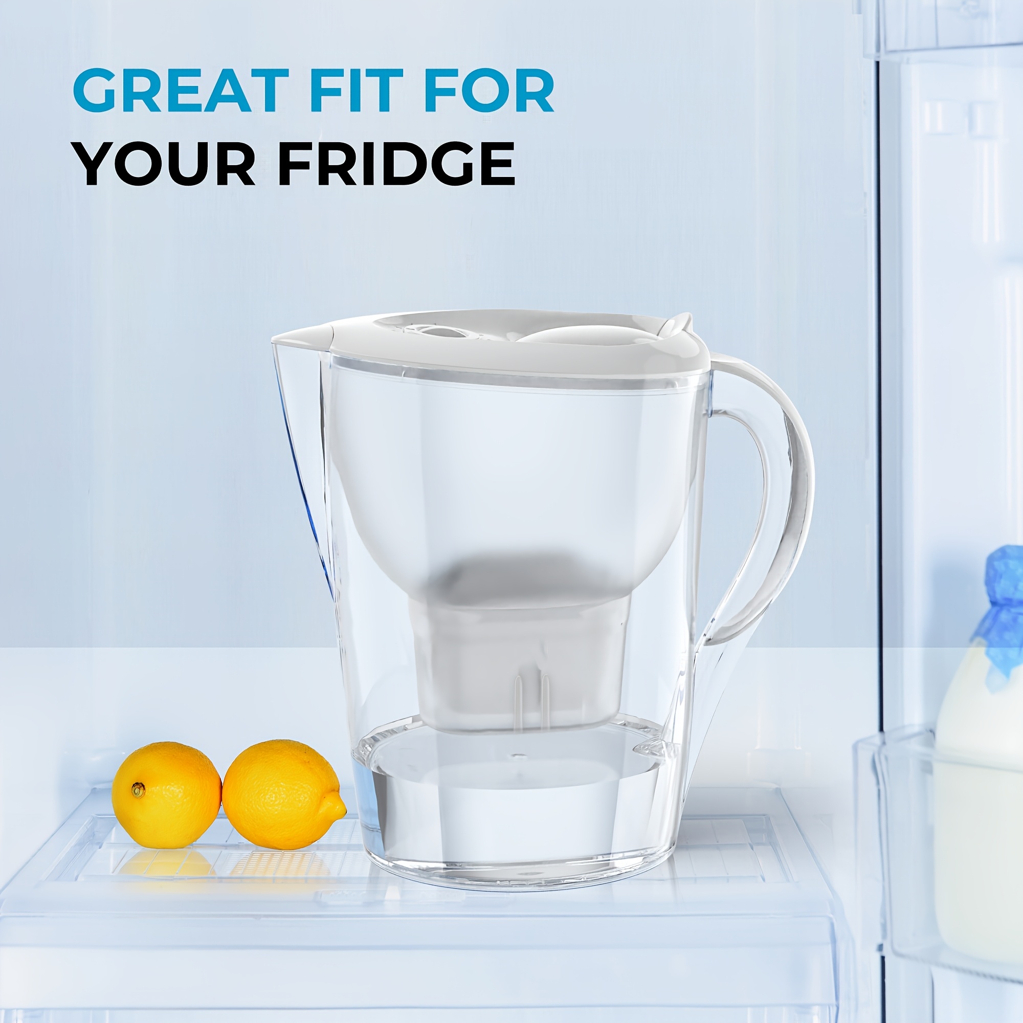 Water Filter Pitcher with 2 Filter Cartridges, 3.5L Capacity