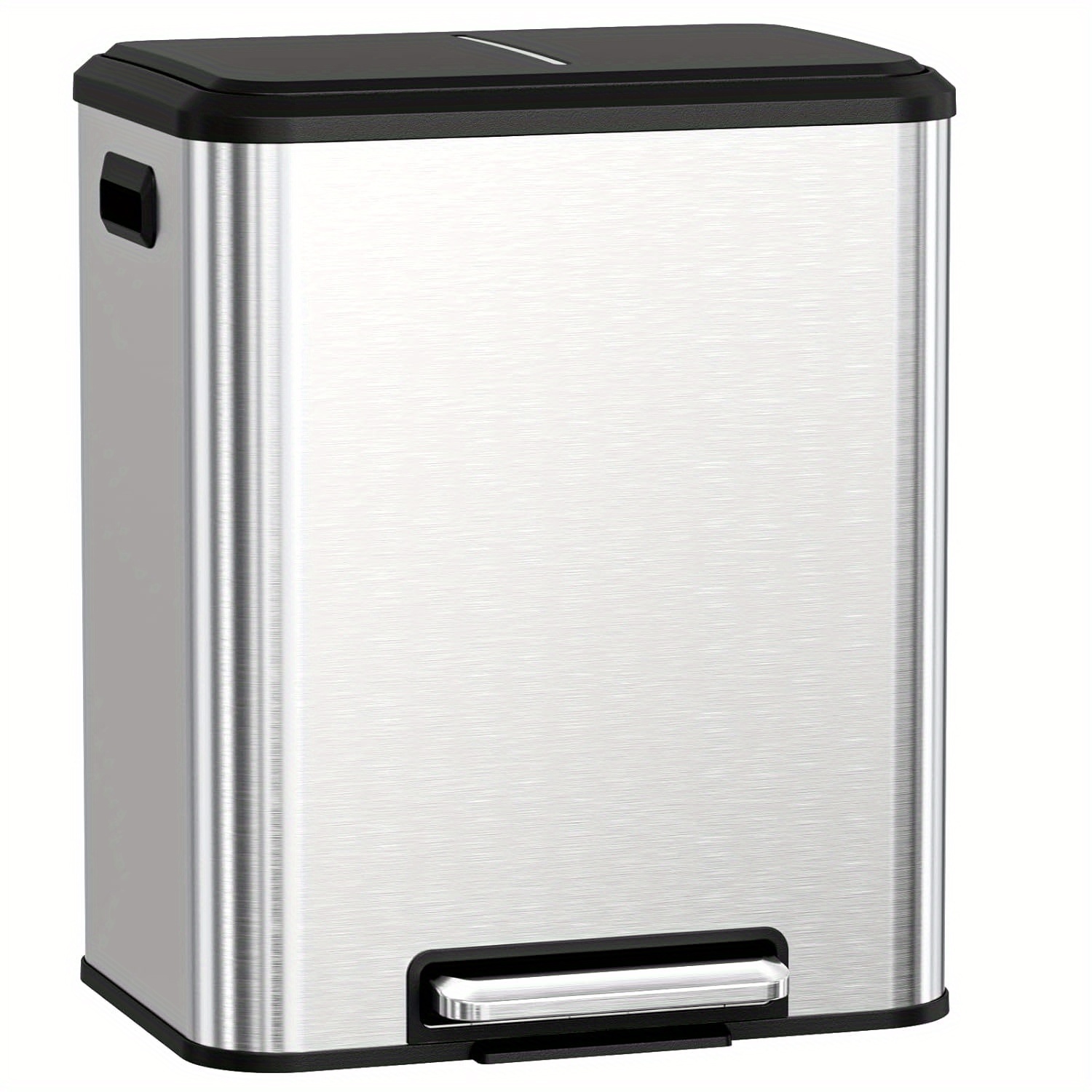 TEMU A 2x15l Kitchen Waste Bin Featuring A Garbage Sorting System, A Lid That Closes Softly, A Removable Inner Bucket With A Handle, A Dual