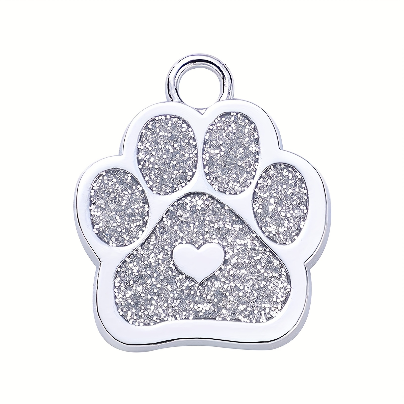 TEMU 1pz Targhetta Identificativa Personalizzata per Animali Domestici - Pendente in di con di & Design a Cuore, Opzioni Glitter e , Regalo Elegante