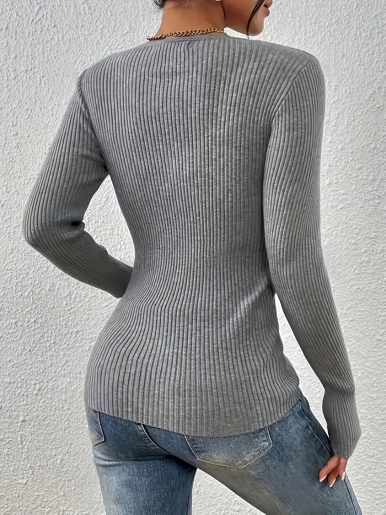 front button solid ribbed sweater elegant long sleeve fitted cardigan suitable for autumn and womens clothing 6