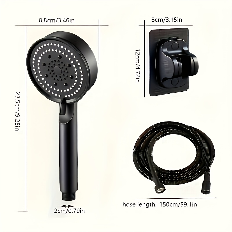 4pcs Set of Booster Showerheads with Adjustable Wall-Mounted Bracket