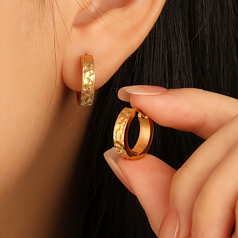 TEMU 1 Par de Aretes de Aro Dorados, Cómodos y Versátiles, Fáciles y Elegantes, Adecuados para el Uso
