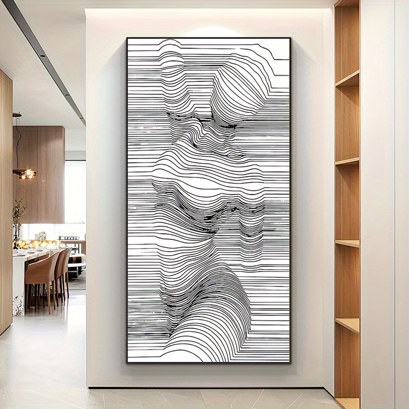 

1pc Unframed Canvas Poster, Modern Art, Abstract Lines Wall Art, Ideal Gift For Bedroom Living Room Corridor, Wall Art, Wall Decor, Winter Decor, Room Decoration