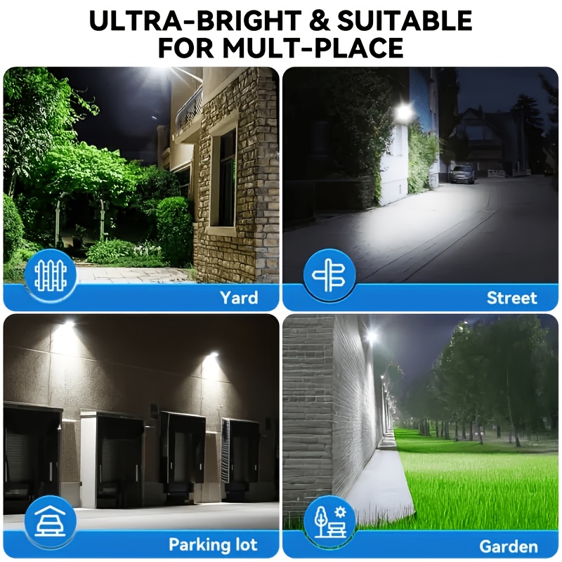 TEMU 2026 New Upgraded Version Solar Outdoor Light, 8500k Solar Energy, 3 Sensing , Wide-angle Motion Sensor, Suitable For Street Lights, Courtyard