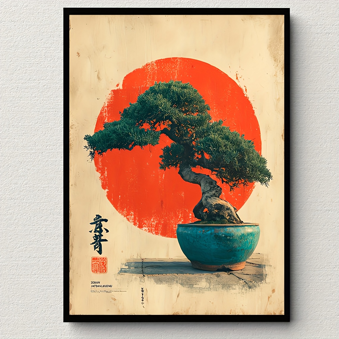 TEMU 2d Flat, 1pc, 2d Painting, Frameless, 1 Piece Japanese Canvas Print - Minimalist Zen Wall Decor, Modern Asian Art In - Ready-to-hang Indoor