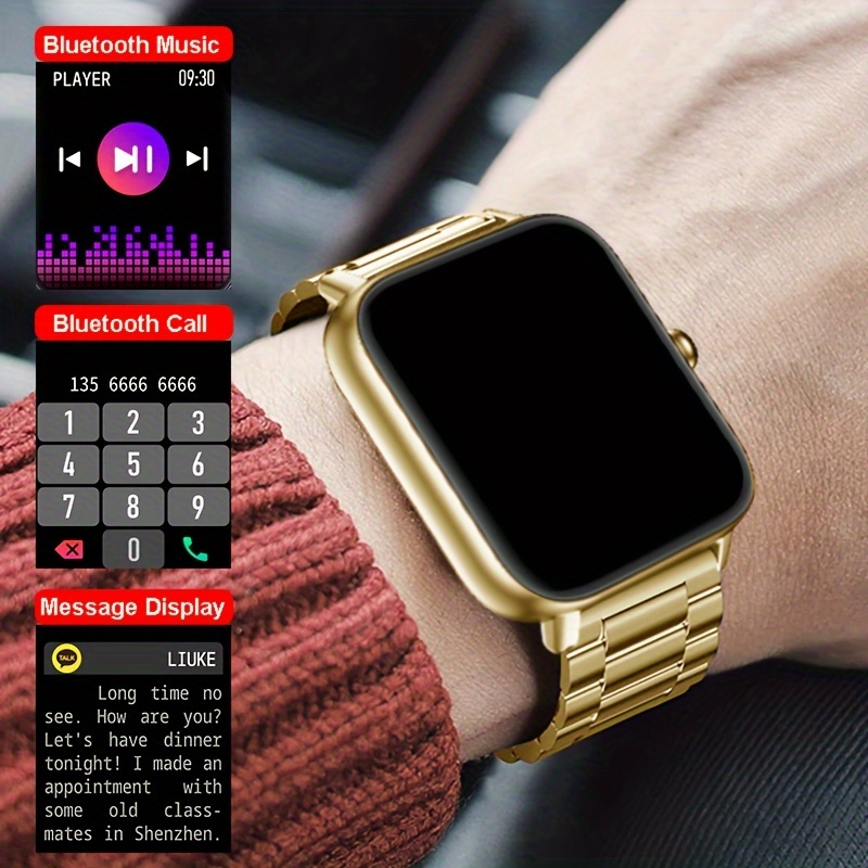 новая модель 2024 года 1 81 дюйм полный часы телефон синхронизирует информацию с спортивным беспроводным вызовом управлением музыкой совместим с iPhone и подробностями 3