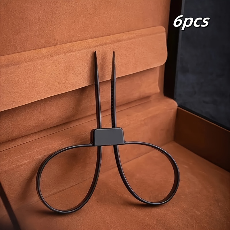 TEMU 4/6pcs, Zipper Cable Tie, Disposable Heavy-duty Tie, Cuffs, Flexible Tie, Plastic Nylon Tie, Uv Resistant And Heat-resistant Black Tie, Tensile