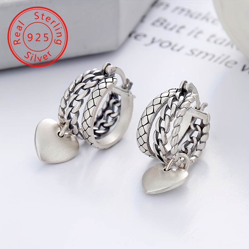 

2pcs925 Pure Silvery Low Irregular Splicing Pendant Ear Clip Ins Minimalist Style Women About 5.8g