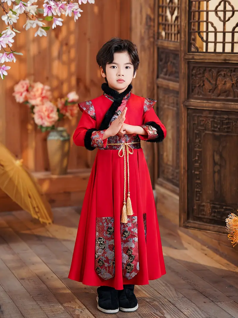 red chinese traditional dress Red Woven Floral Bride Long Qipao / Wedding Cheongsam Dress