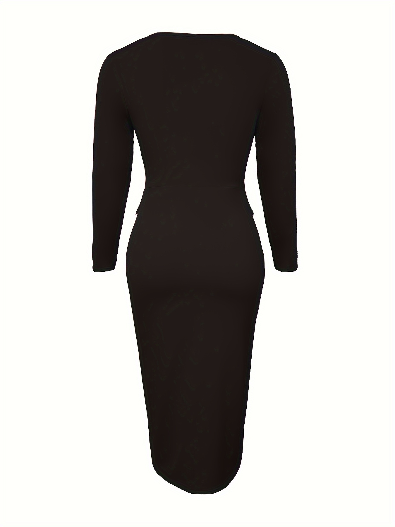 champagne long sleeve mini dress Champagne Sequin V Neck 3/4 Sleeve Mini Dress main image 0