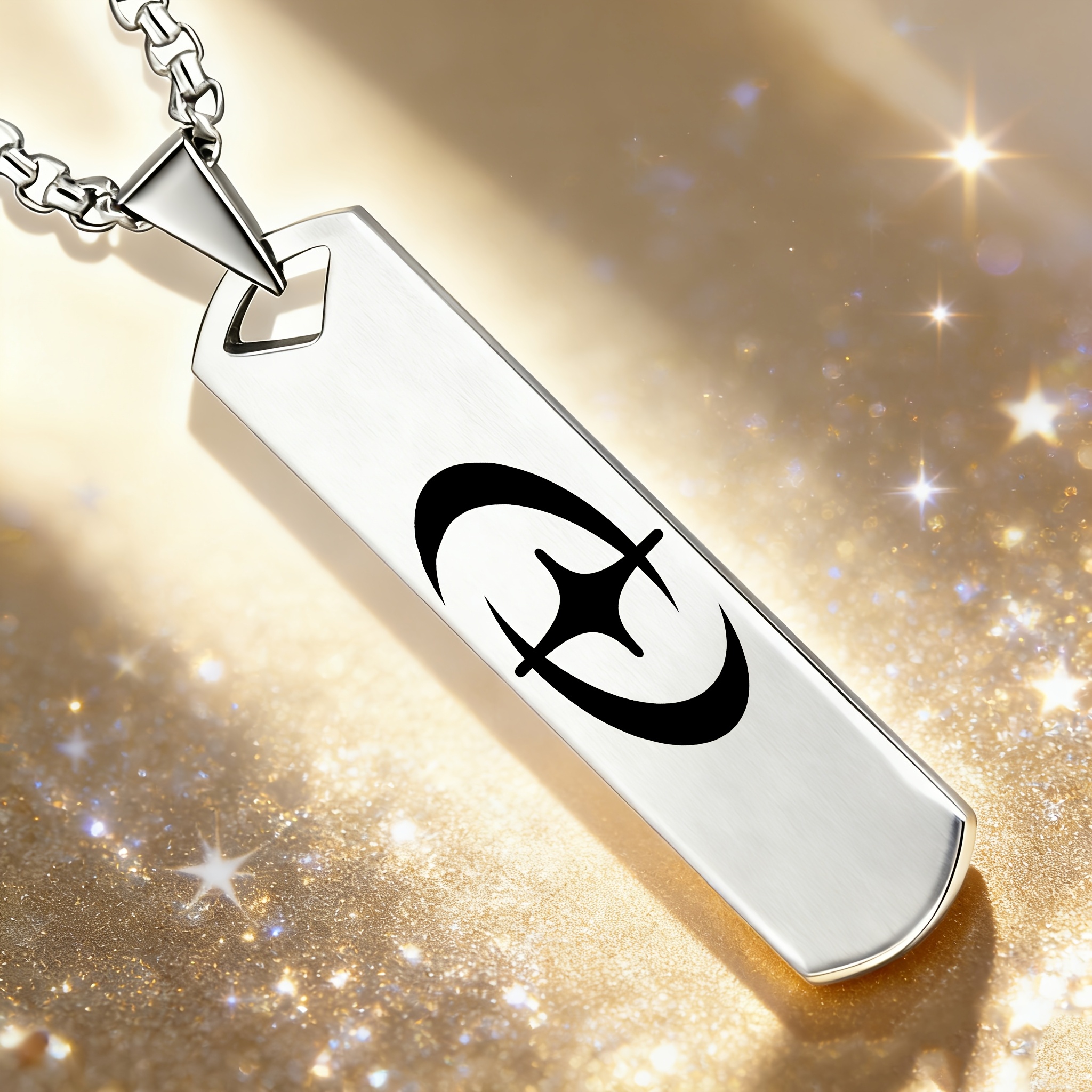Symbolic Unity Pattern Pendant Necklace, Stylish Accessory