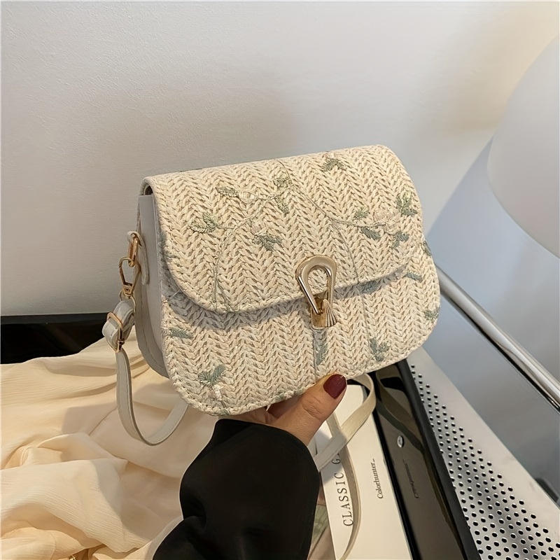 

This Year's Popular Small Bag Women 2024 Summer New Fashionable Shoulder Crossbody Bag Internet Lace And Grass Weaving Small Square Bag