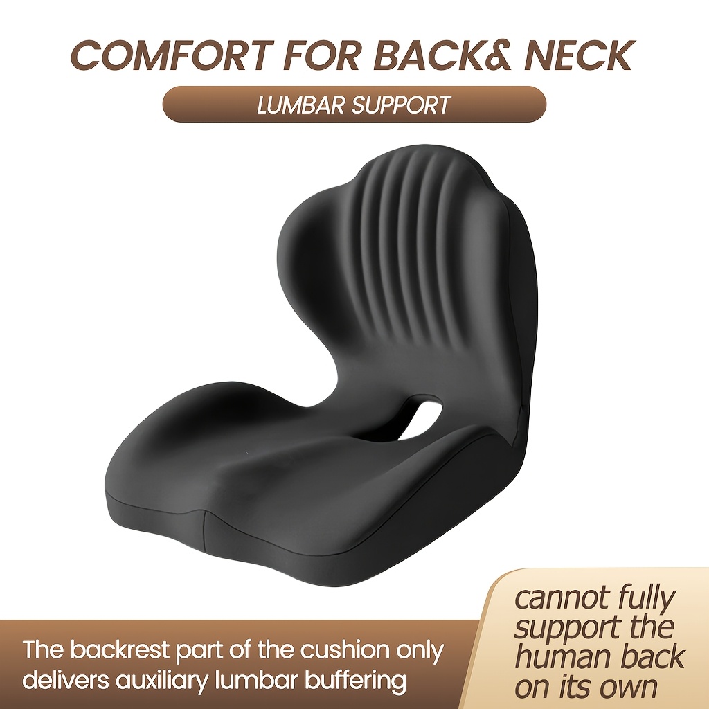 TEMU 1pc Shell-shaped Ergonomic Seat Cushion, Soft Comfortable Chair Cushion For Office Chair, Car Seat And Home Use, Supportive Design For Daily And