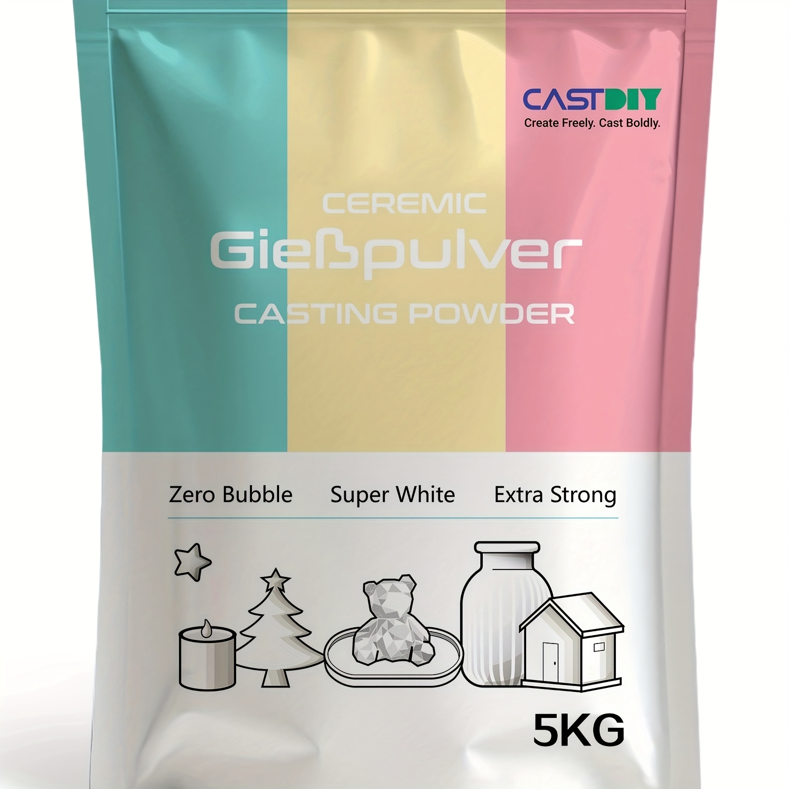 E-shop Weihnachts-Halloween-Gießpulver 1kg/5kg/25kg, Gießpulver blasenfrei, extra weiß, extra hart, geruchlos, Gips-Gießpulver für Formen, schnelles