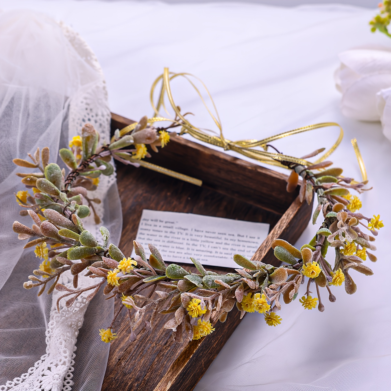 Yellow Gypsophila Artificial Flower Bride Headband
