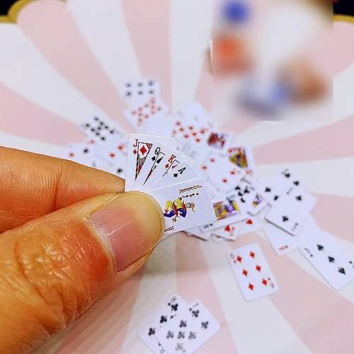 54pcs 1 set please check the size are ultra small mini playing cards creative playing card decorative ornament travel game small playing cards suitable for novelty party games and gifts poker accessories handmade
