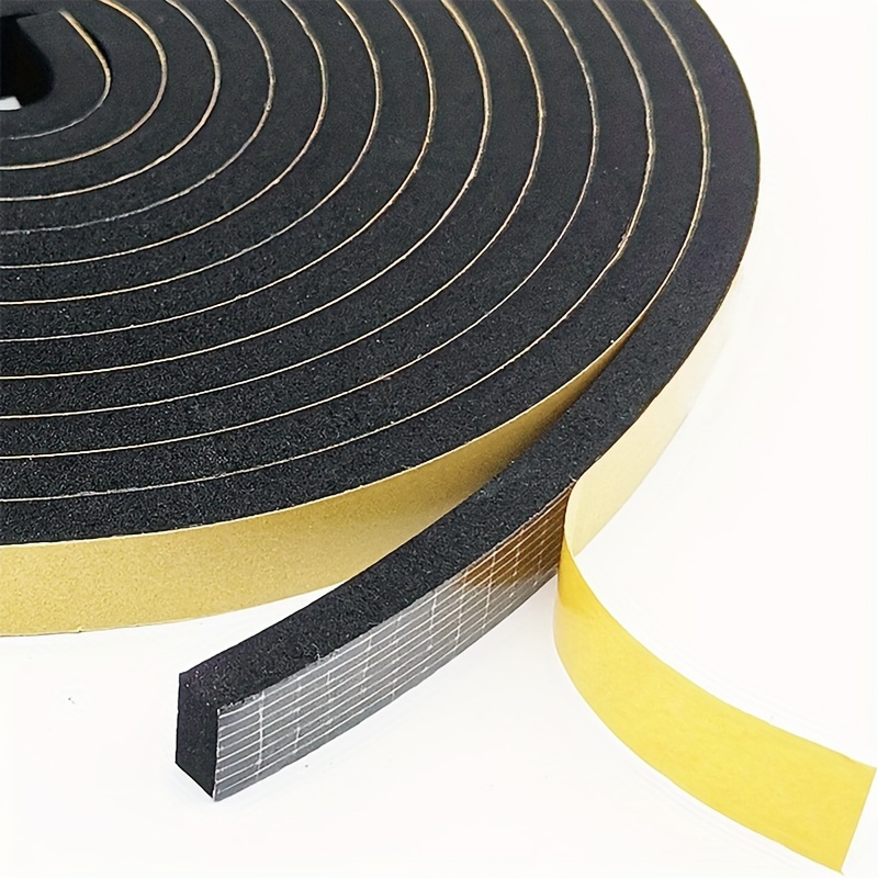 

1 Roll - Strong Adhesive Black Eva Foam Tape, 0.47" Wide X 0.24" X 9.84' Long - Weatherproof, Soundproof, Ideal For Sliding Frames, Easy To Apply