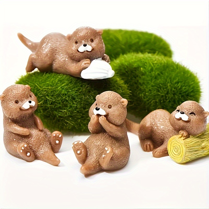 

8pcs Mini Resin Otter Figurines - Fairy Garden Decor, Diy Moss Landscape Ornaments, Home, Office, Café, And Holiday Decorations (indoor & Outdoor Use)