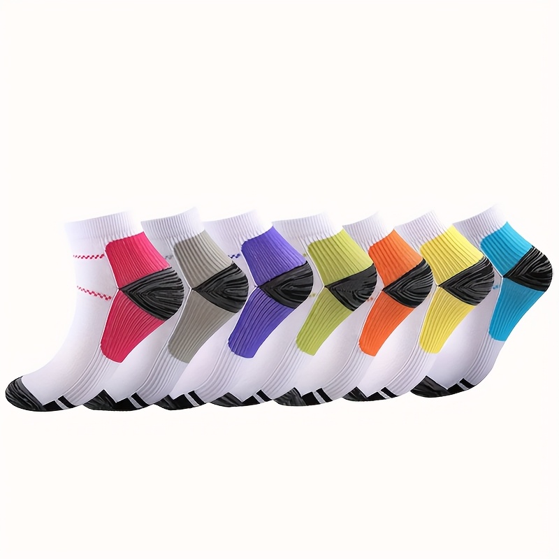 Image of 7 Pairs Elite Ankle Compression Socks - Advanced Arch Support & Ultra-cushioned - Breathable For All Sports - Perfect Gift For - Running, Cycling, Hiking, Low Cut Athletic Short Socks With Moisture
