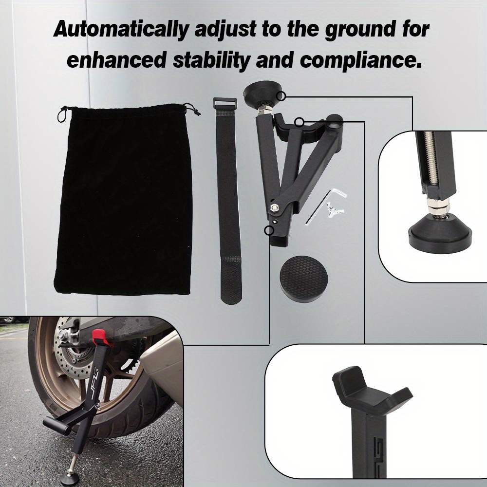 motorcycle portable single sided paddock stand front and rear wheel stand support foldable universal tire repairing tool details 4